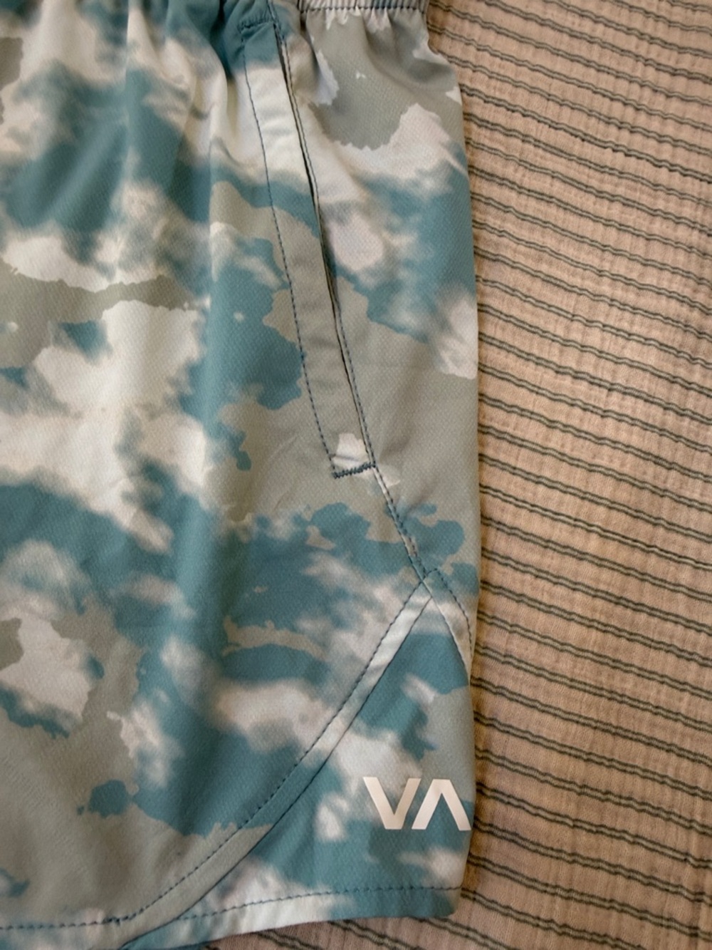 RVCA Blue Camo Pattern Athletic/Running Shorts - Picture 5 of 5